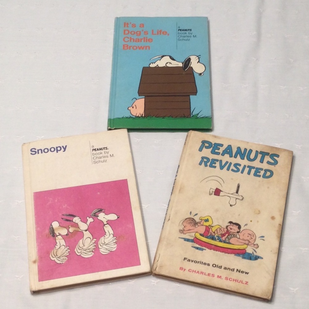 Peanuts Hardback Books by Charles Schulz Years 1958, 1959 and 1962 Bundle